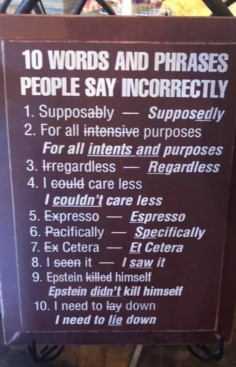 Commonly misused phrases