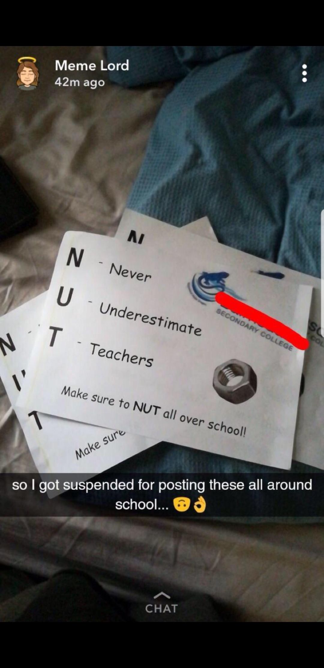 Remember to NUT all over your school