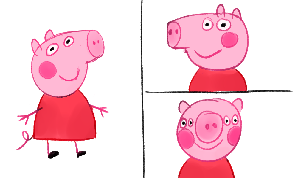 What Peppa Pig looks like from the front