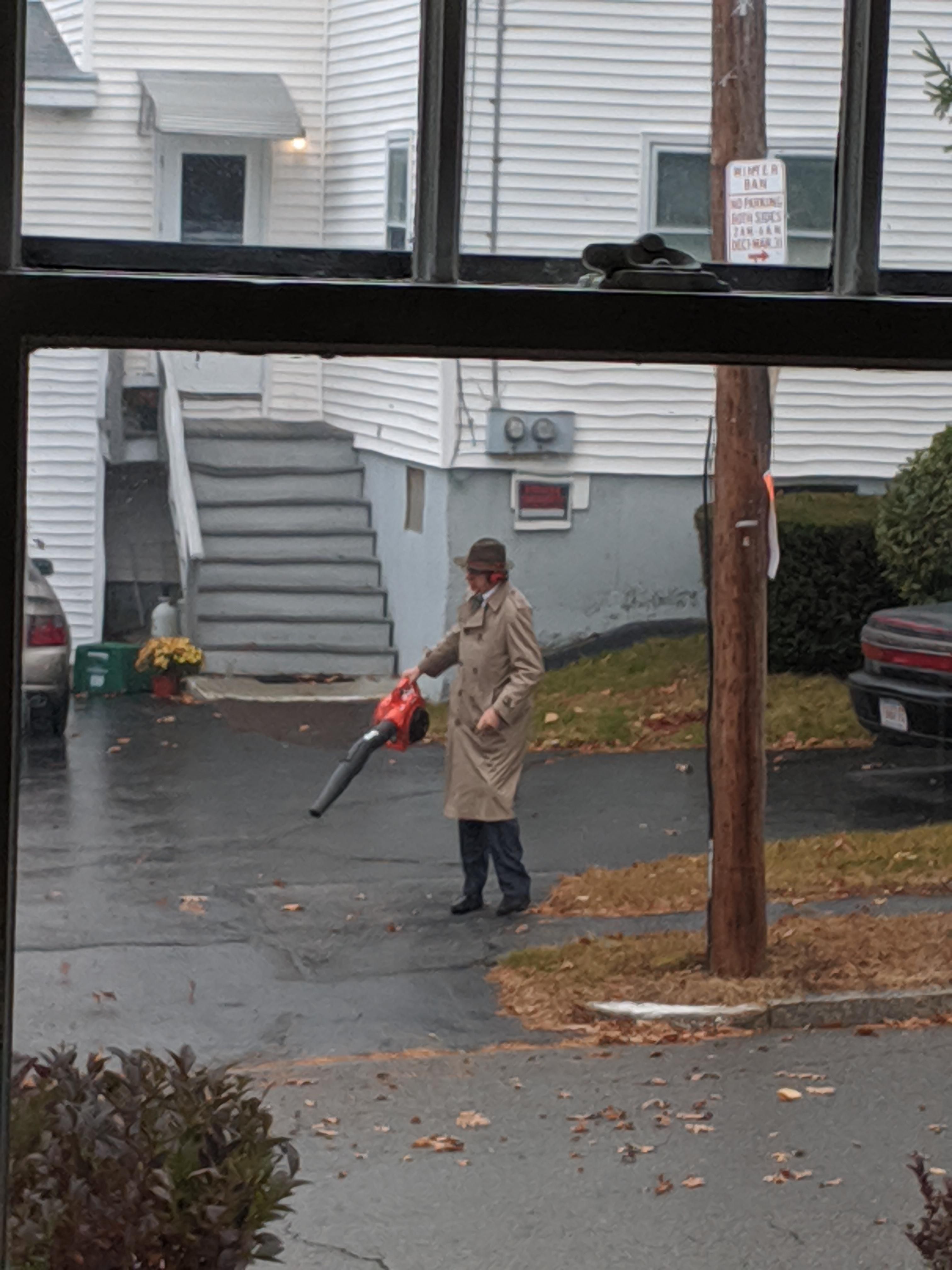My neighbor is 3 kids in a trench coat