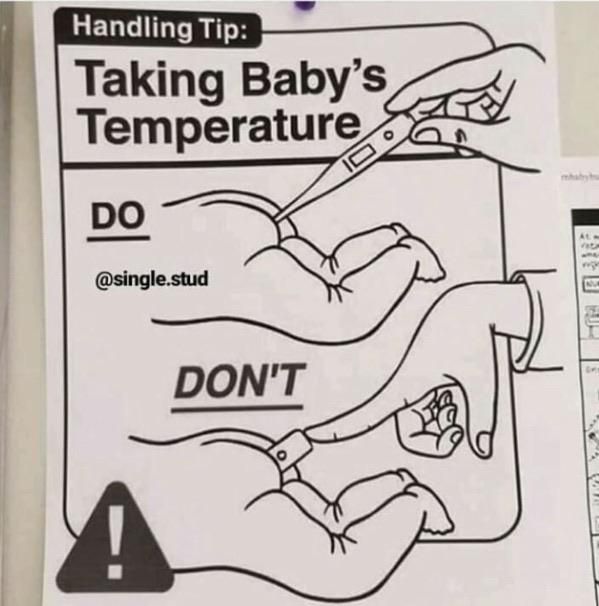 Taking a baby’s temperature