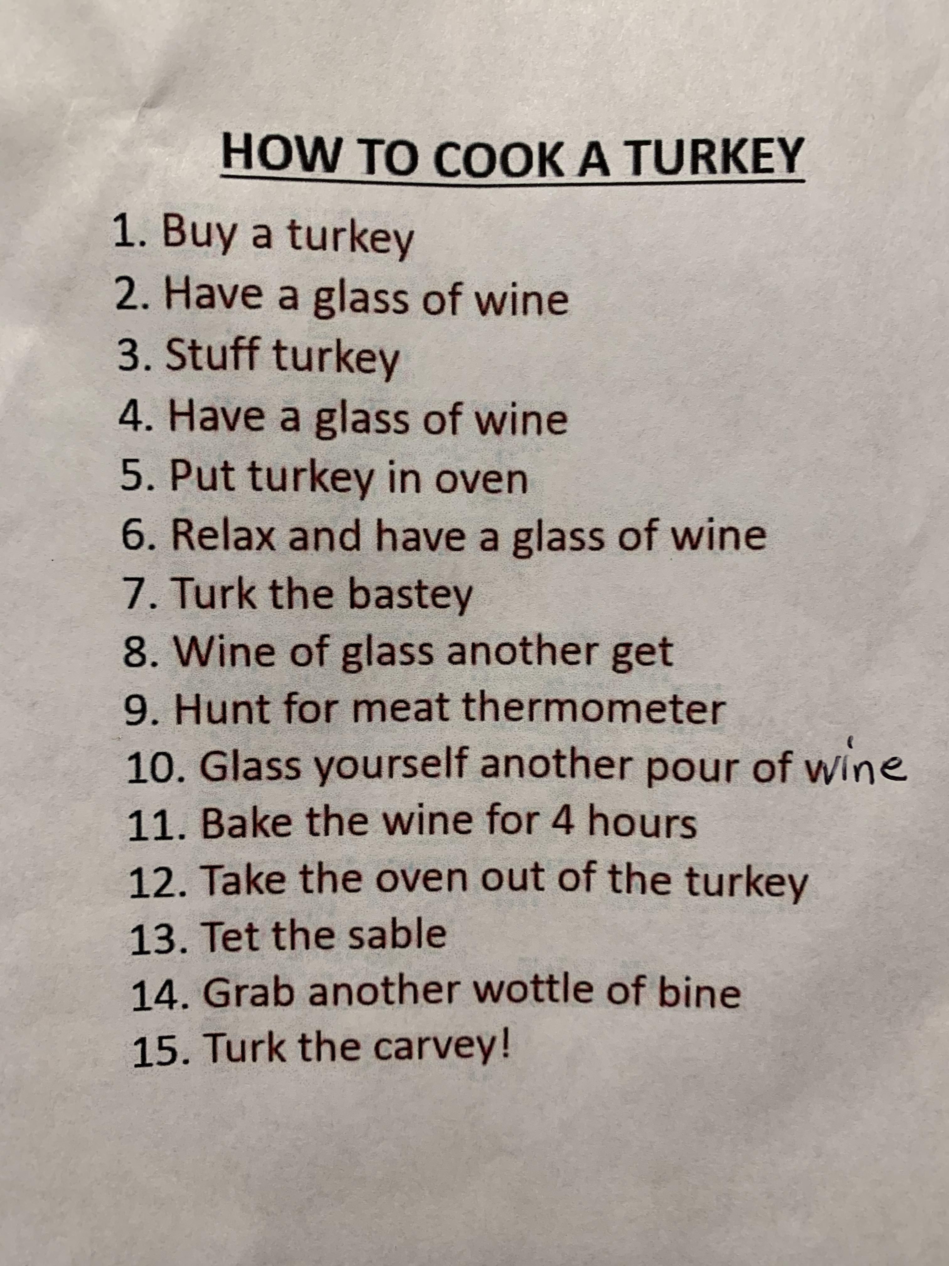 The instructions that came with my turkey