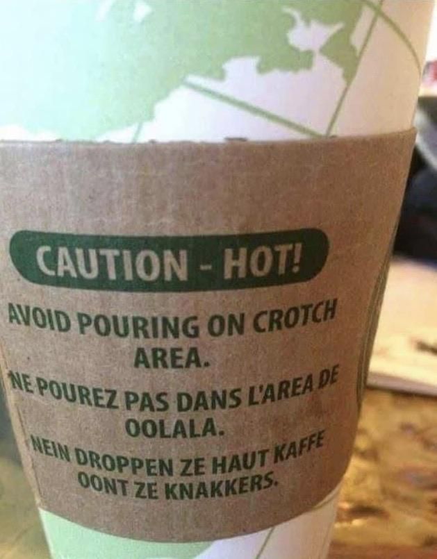 The French and German on this cup looks questionable.