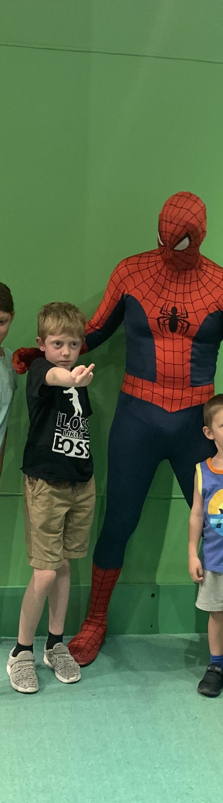 My son was trying to make a “web shooting” hand. I’m proud and ashamed.