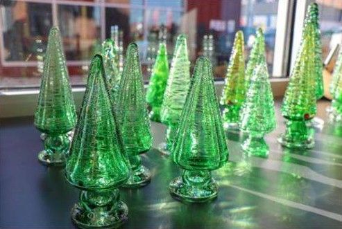 Some "Christmas Trees" a museum glassblowing studio made to sell for the holidays