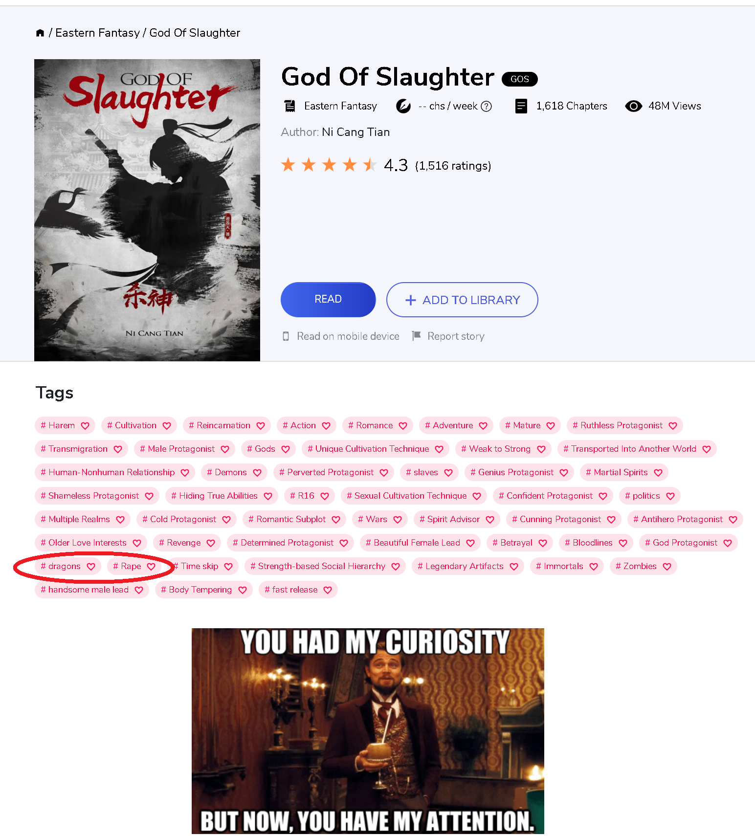 Dem tags are so outrageous your mind starts building a story....