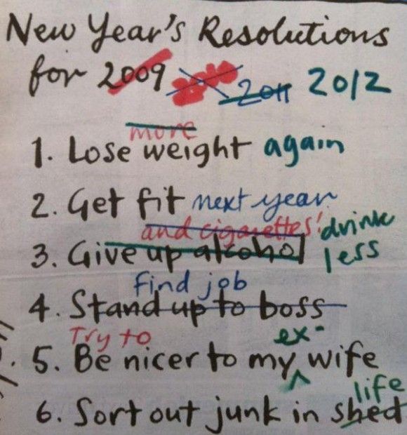 My New Year's resolutions need updating