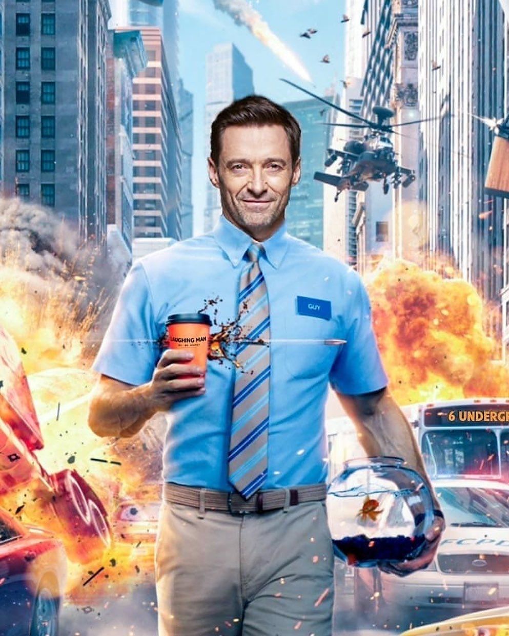 Hugh Jackman's small edit to make the Free Guy poster better