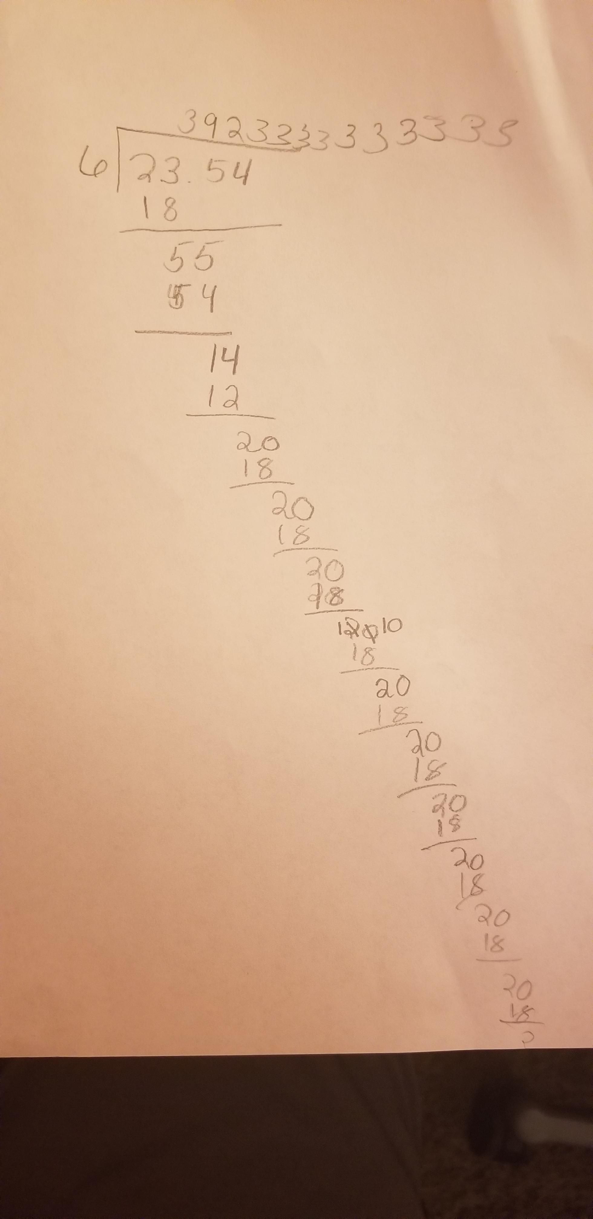 "This is impossible!", Daughter encountered her first repeating decimal