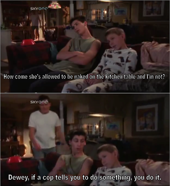 Dewey and Reese watch porn.