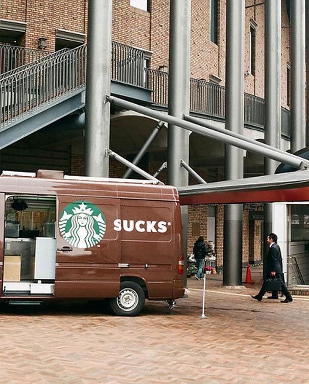 Starbucks vans with sliding doors are a bad idea