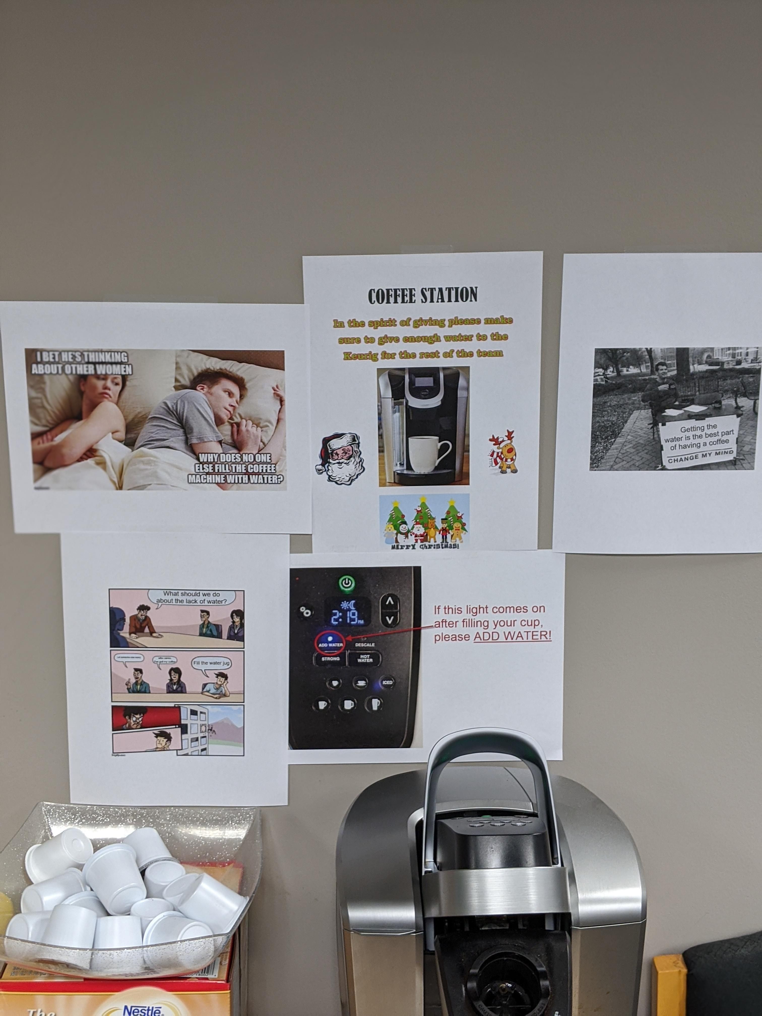 Things are getting out of hand with the office coffee machine..