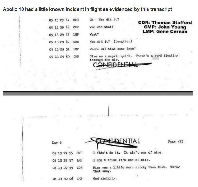 Classified: the Apollo 10 poop incident
