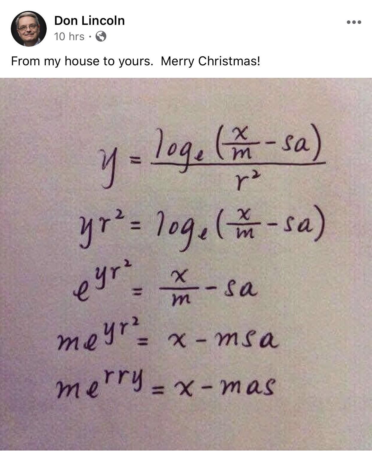 From one of the scientists I follow. Merry Christmas guys