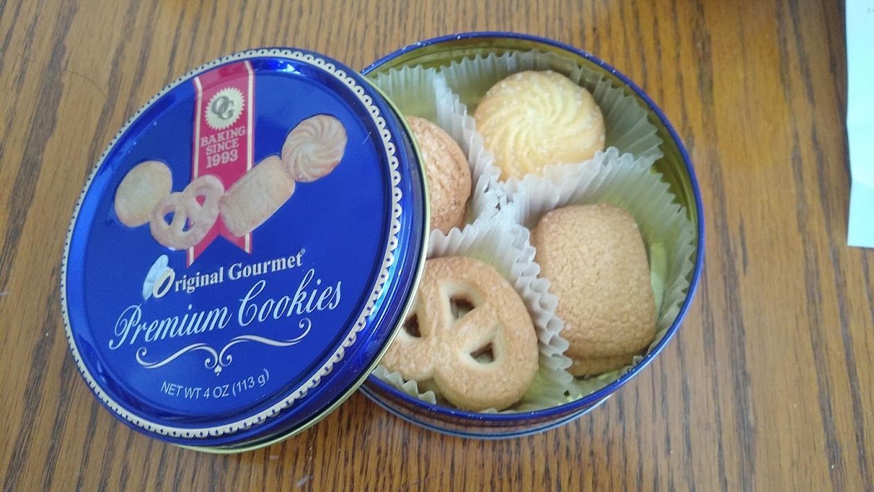 WEIRD: Got a sewing kit over Christmas, but someone had replaced all the sewing supplies with food.