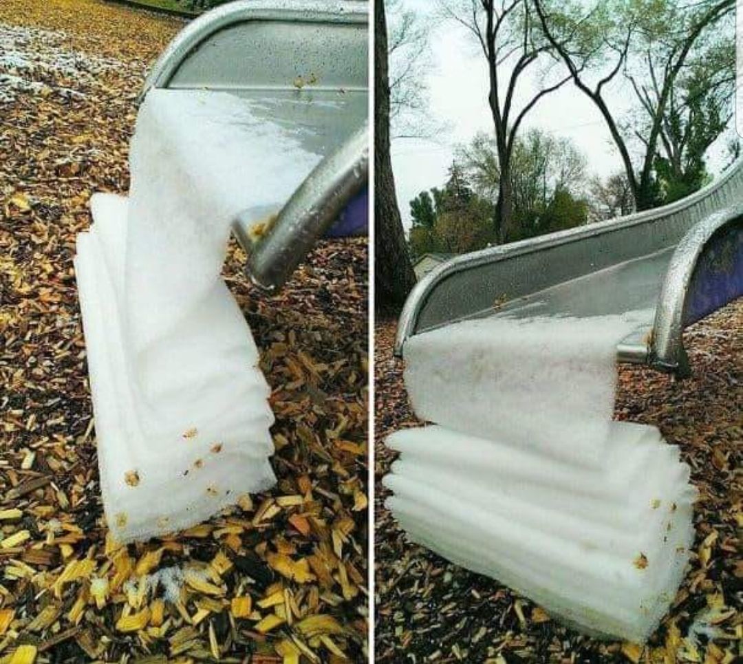 This slide folds ice better than I fold fitted sheets
