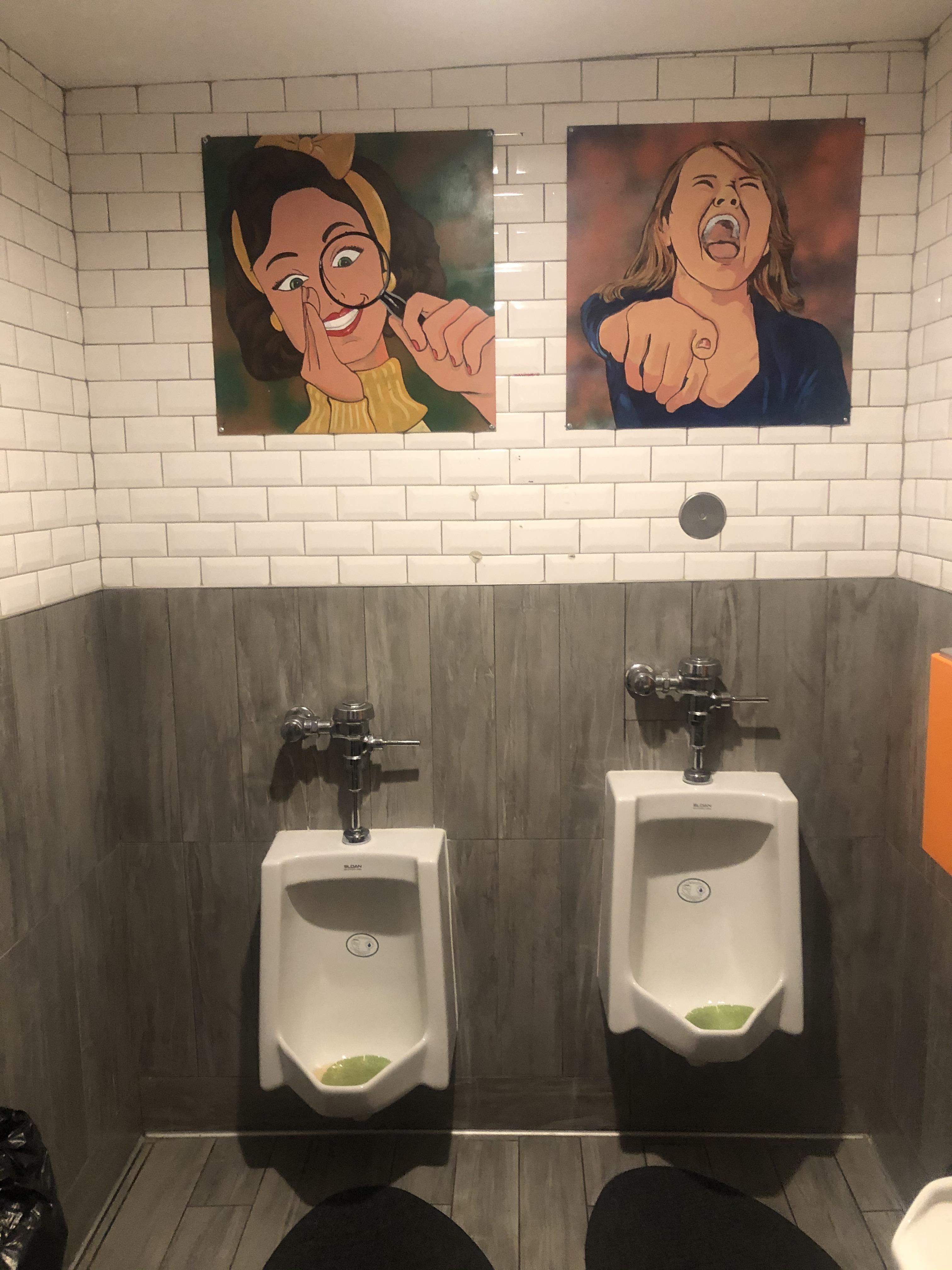 Dad made me go into the men’s restroom to see there art.