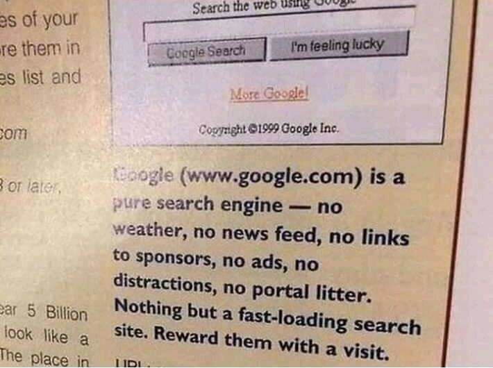 Google is a pure search engine