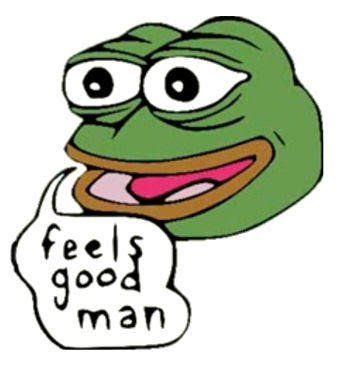 From Today's Meme Archives: "Feels good man" (a.k.a. the origin of Pepe) (est. 2005). See comments.