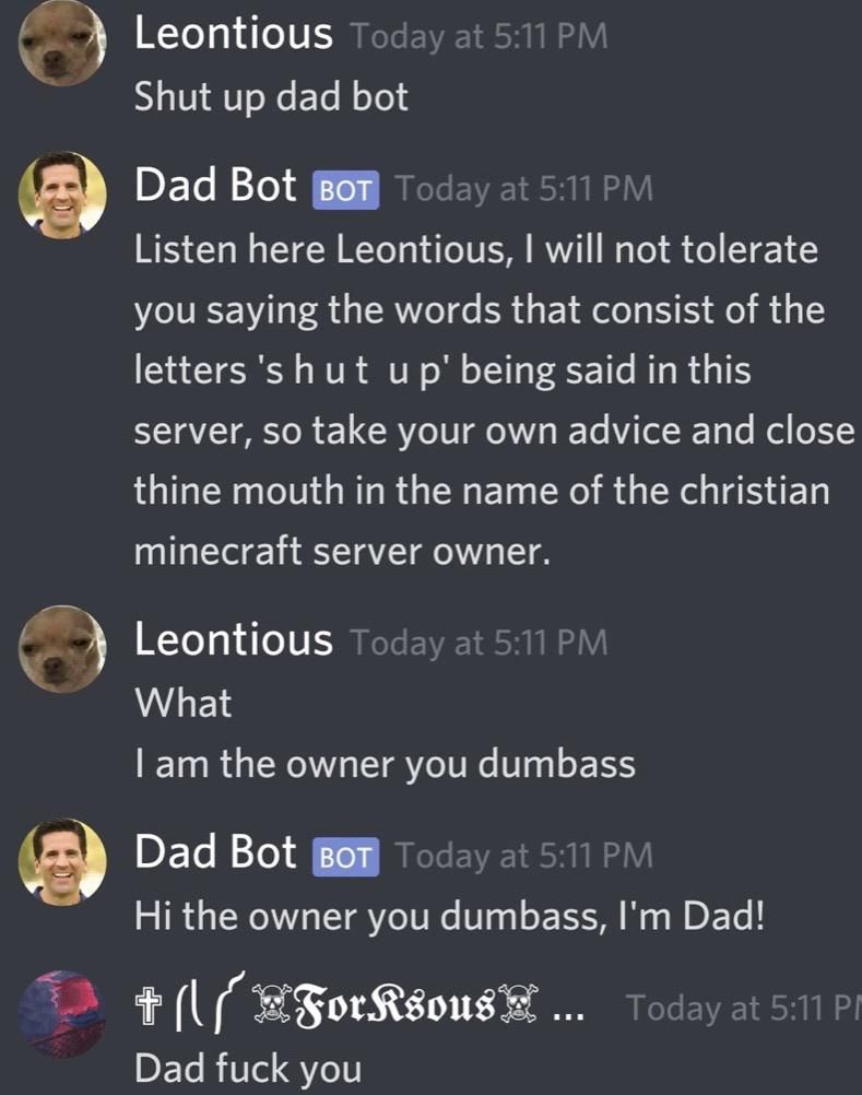 The definition of Dad Bot