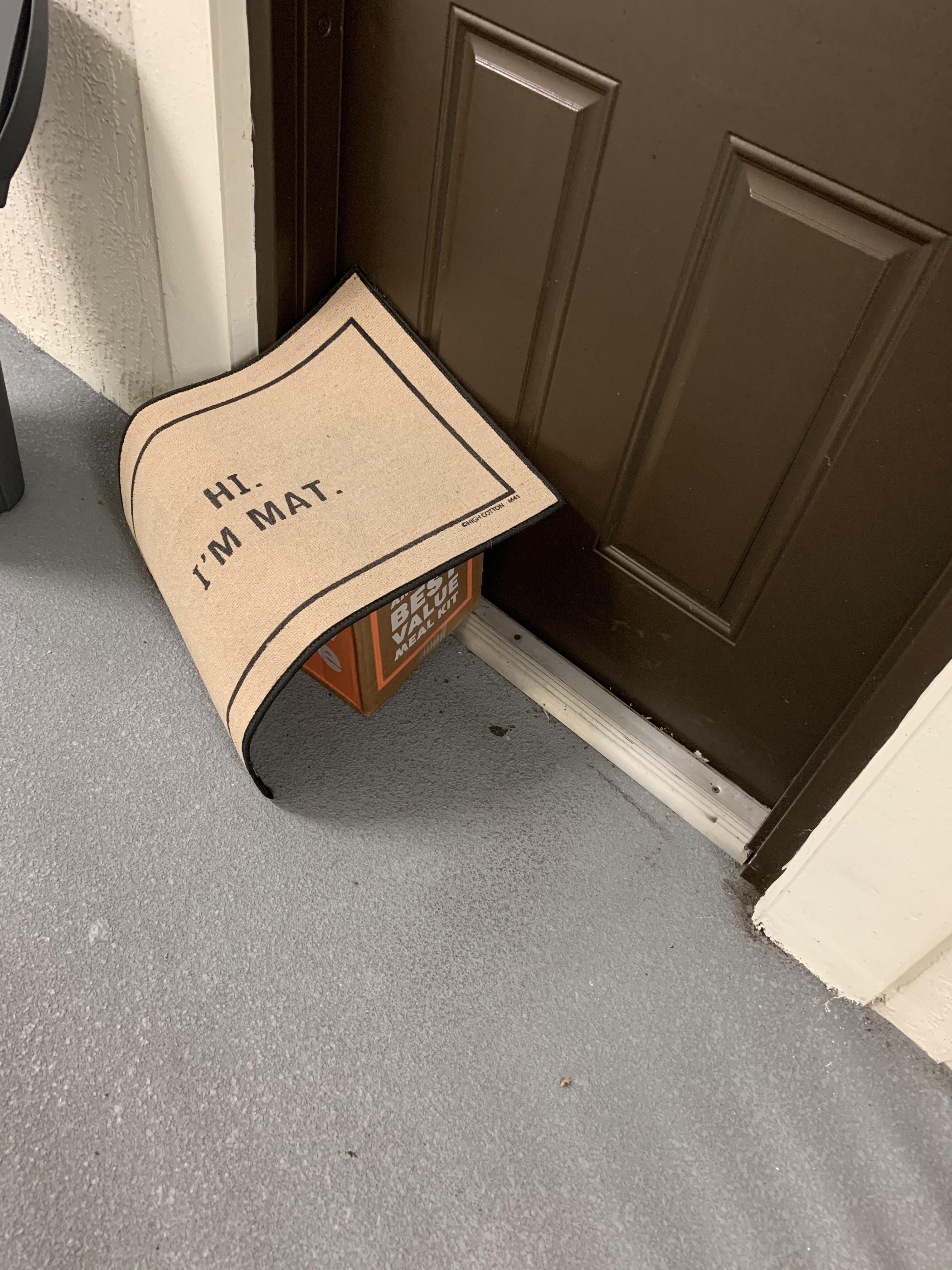 I came home to a postman’s noble attempt to hide my package. Nobody will suspect a thing