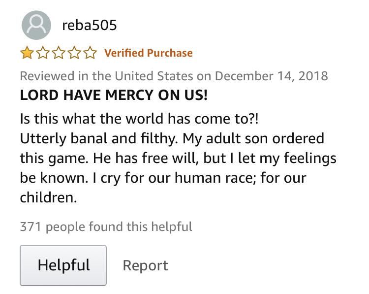 Was looking at Cards against Humanity reviews on Amazon and saw this....