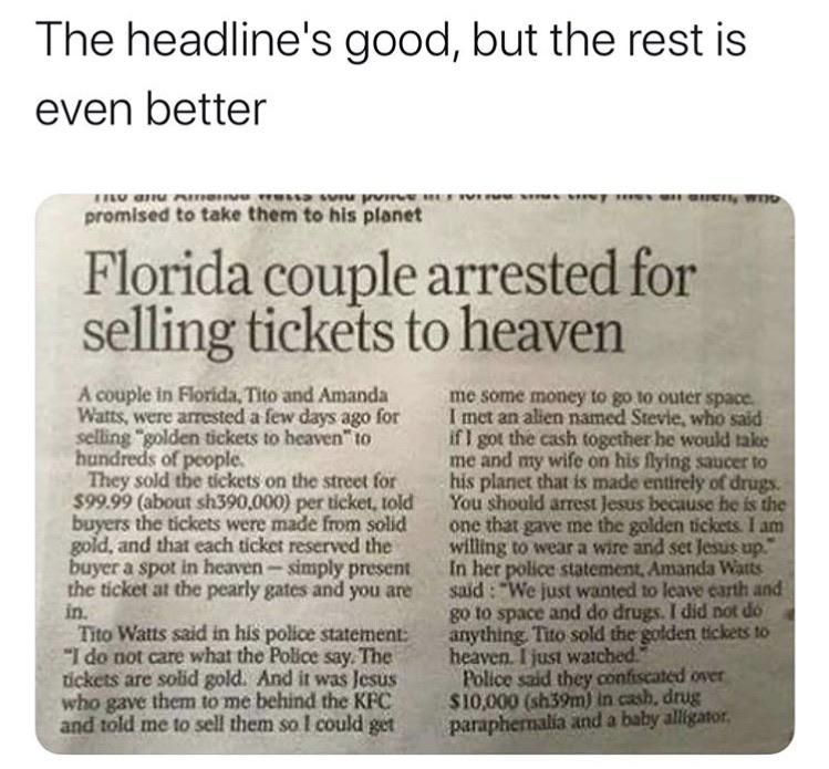 thank you, Florida.