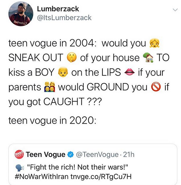 Damn, teen vogue is based and redpilled.