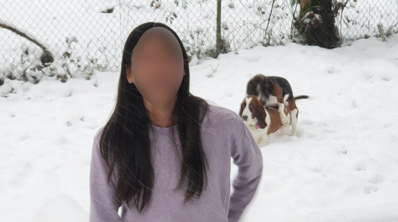 My daughter asked me to take a pic of her in the snow for her Instagram. Okay!