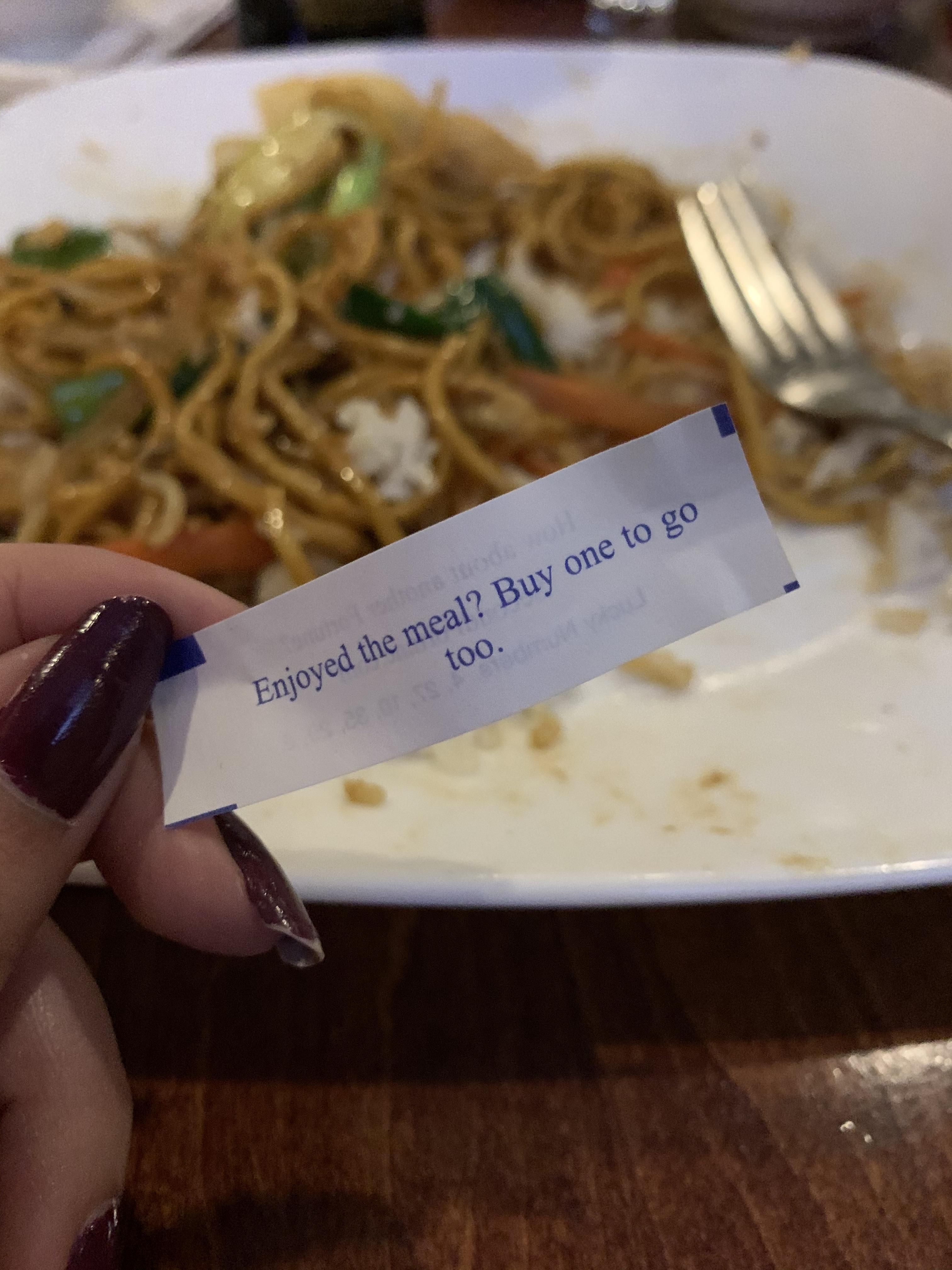 I got an ad instead of a fortune