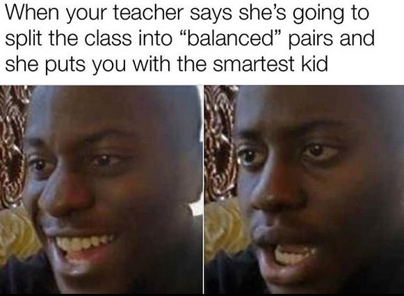 They put me in the special school to balance it out.