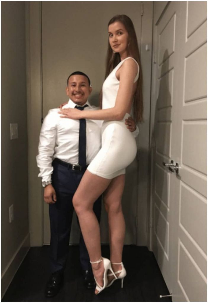 How it looks to everyone else when she's the same height as you.