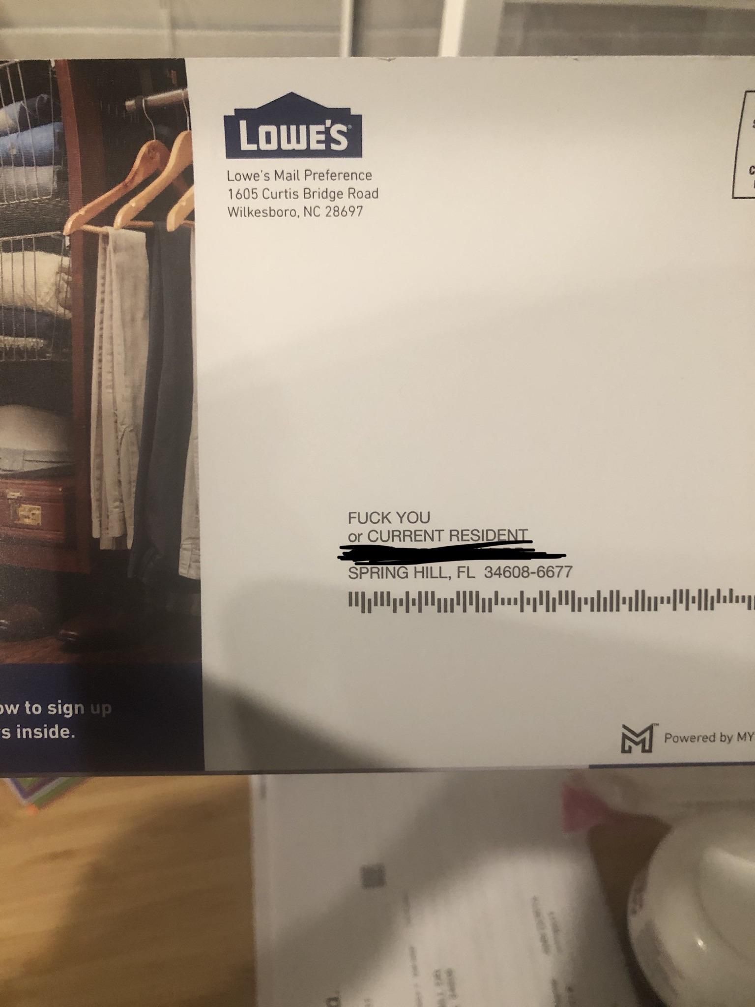 You know what Lowe’s? You’re lucky I’m not Karen