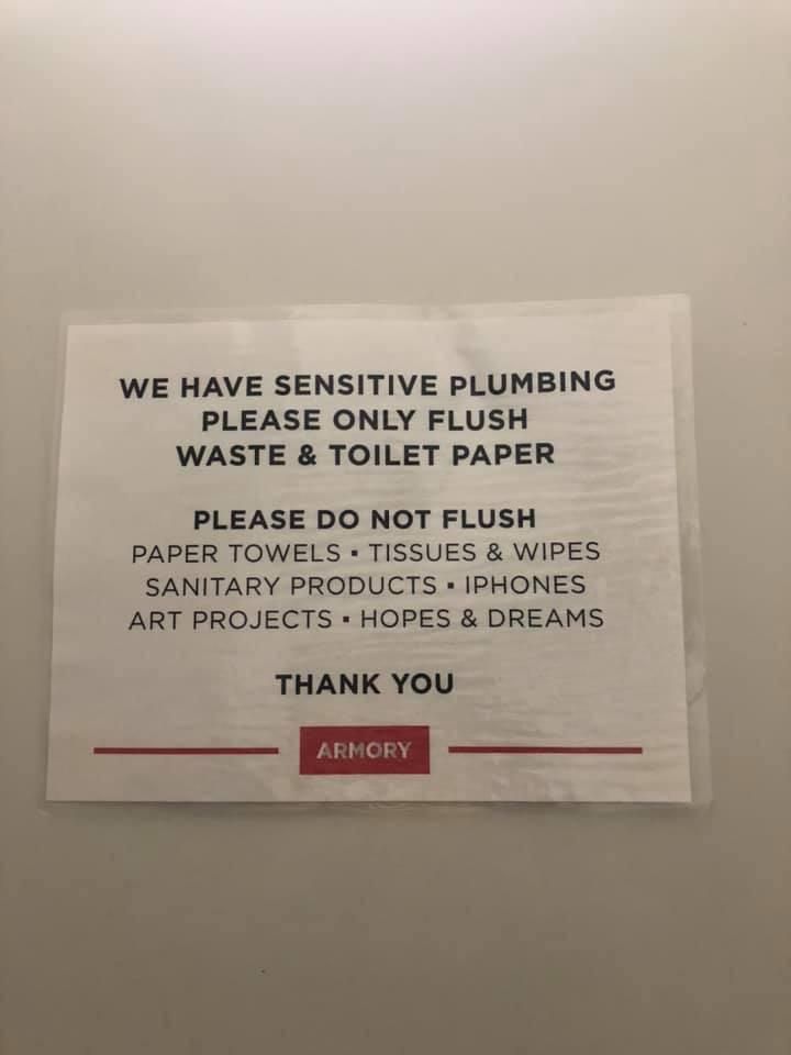 Art school’s bathroom sign