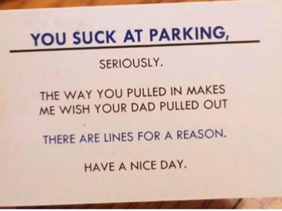 Bad parking card.