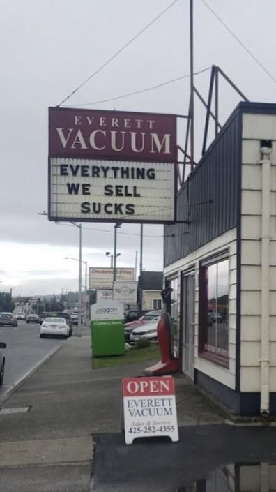 If my Dad owned a vacuum store this would be his sign