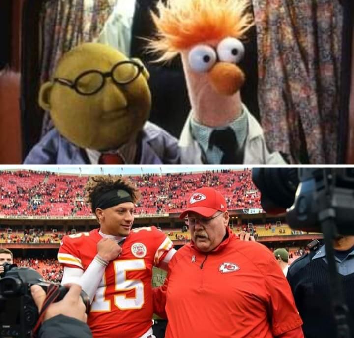 Anyone else notice Andy Reid and Pat Mahomes look like Bunsen and Beaker.