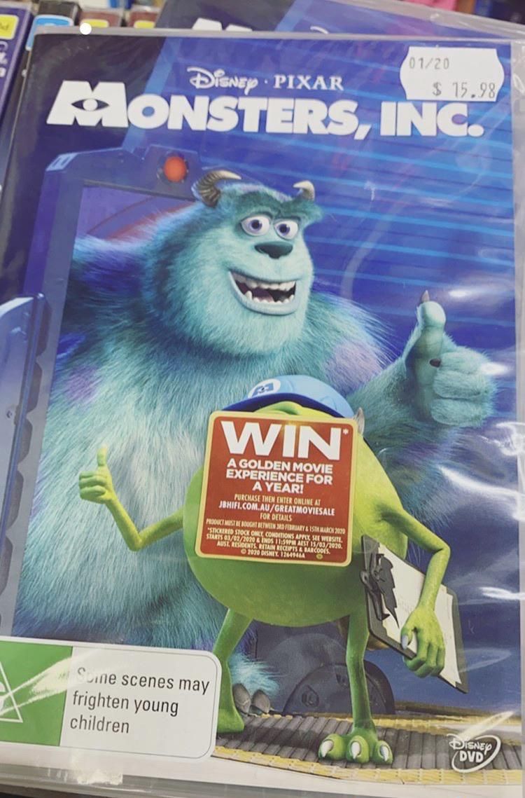 My friend that works in our media department did this to every copy of monsters inc...