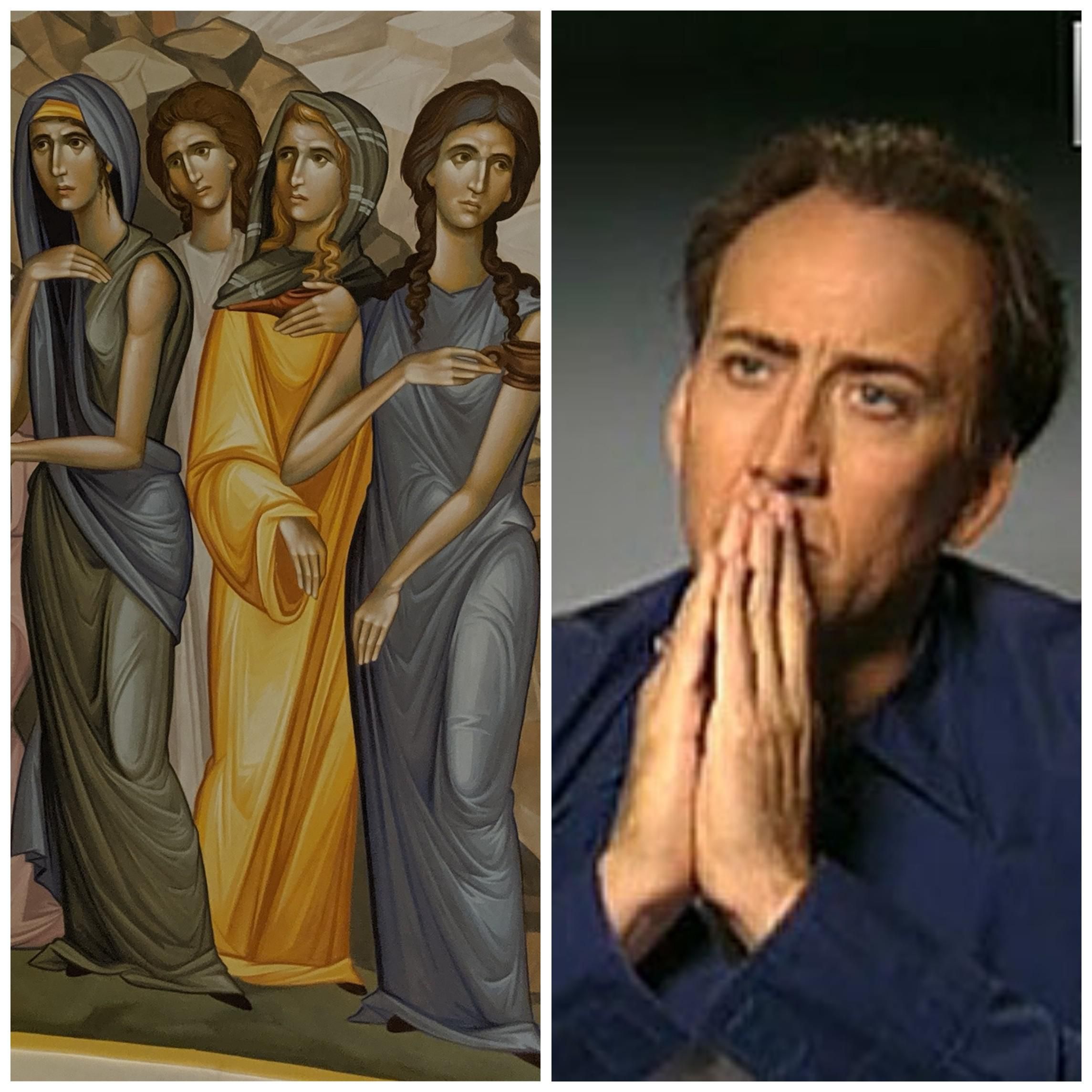 I went to a temple and all the paintings looked like Nicolas Cage.