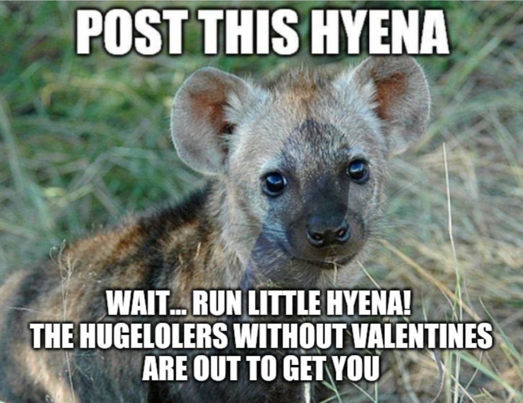 Let's make Valentine's Day Hyena Posting a thing please