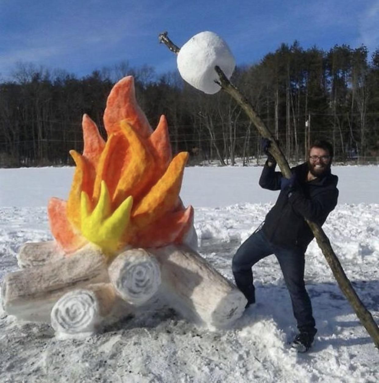 Roasting a giant marshmallow