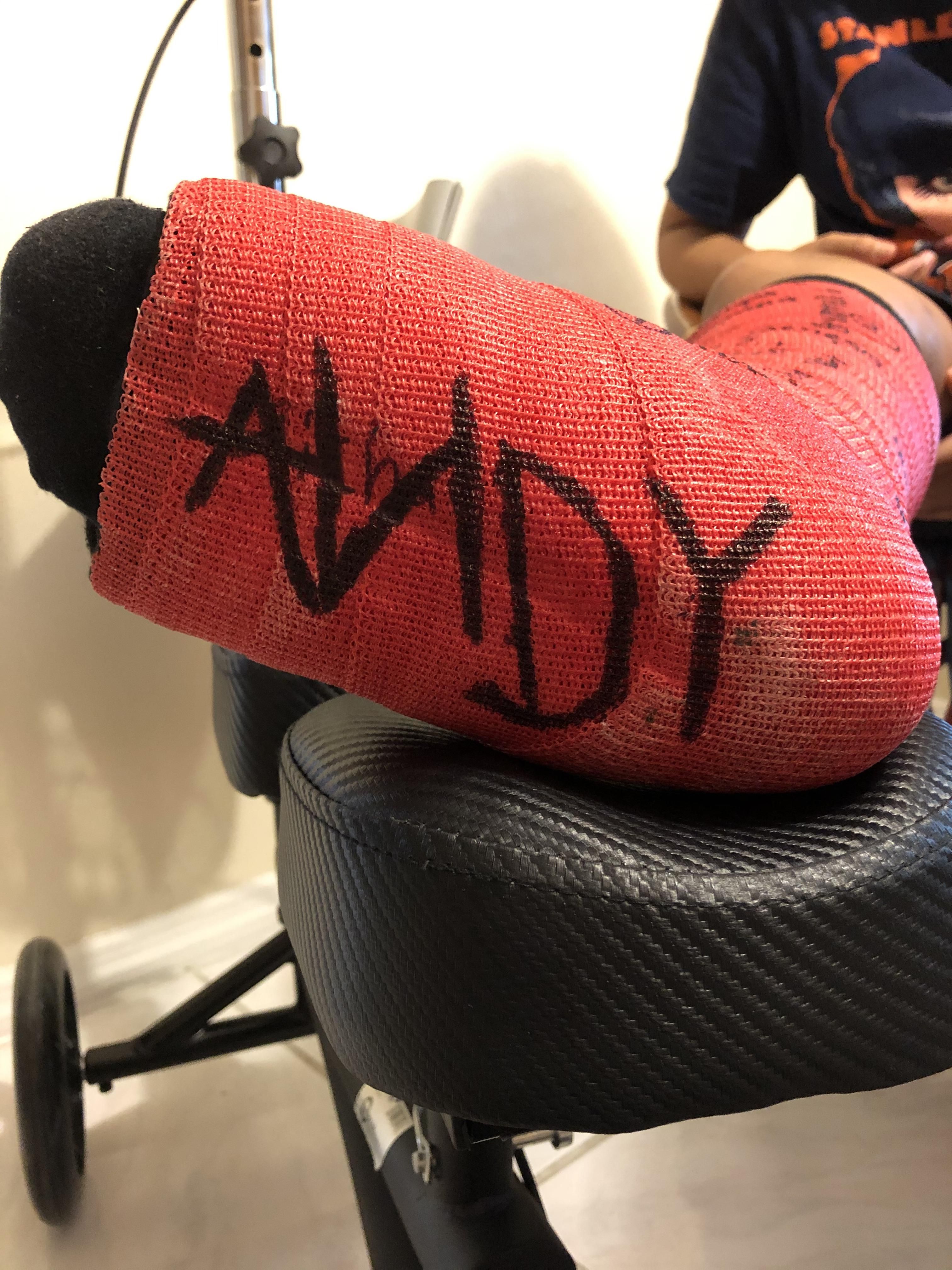 My niece asked me to draw something on her cast, and I couldn't resist...