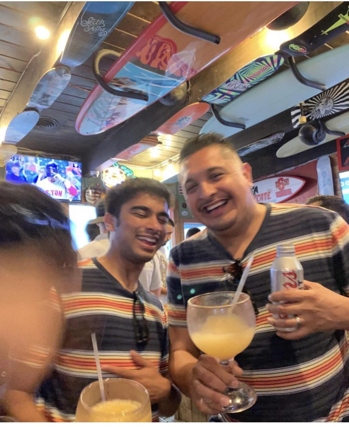 My friend met this guy in a bar in San Diego wearing the same T-shirt and drinking the exact same ***tail!!! What are the odds?