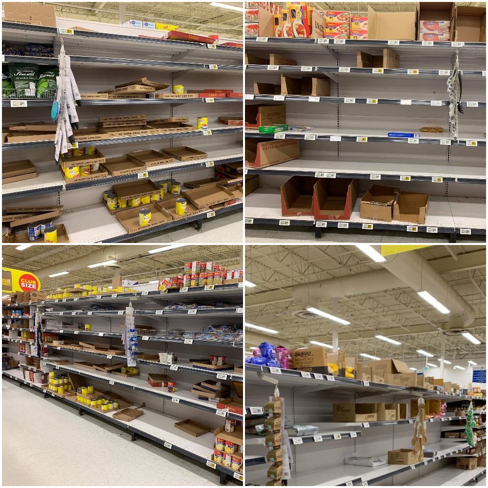 Hoard of sheep bought up all the food at Superstore.