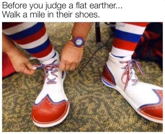 The flat earth clownshow.