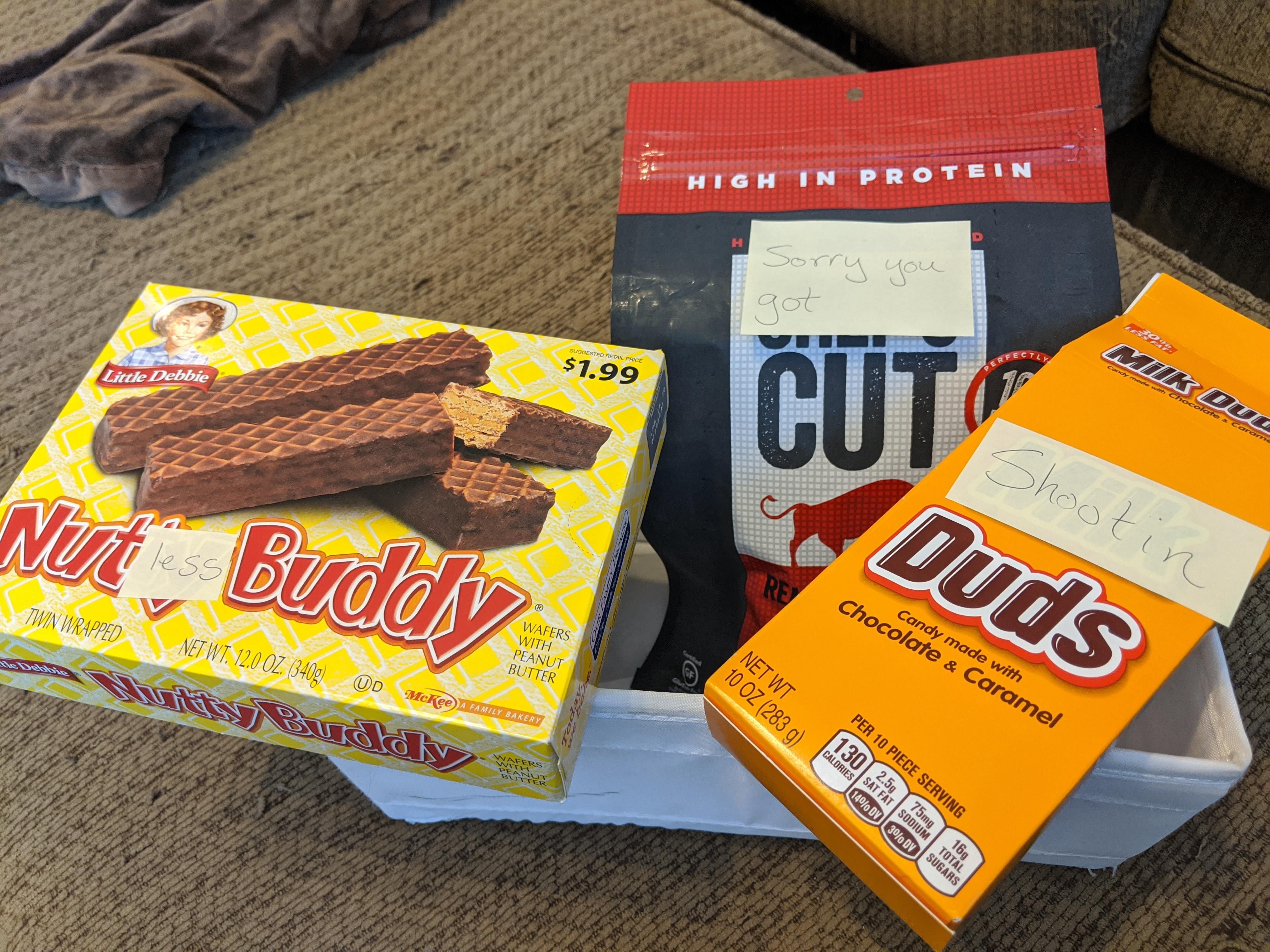 My wife gave me a care package after my vasectomy.