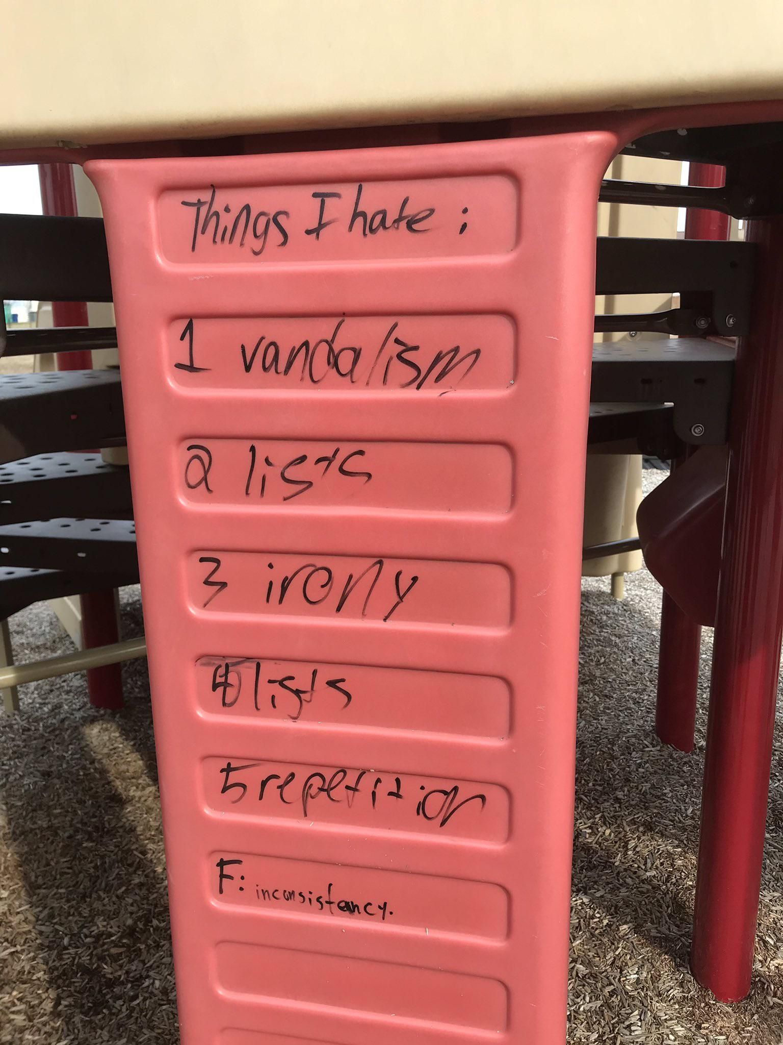 Playground vandalism