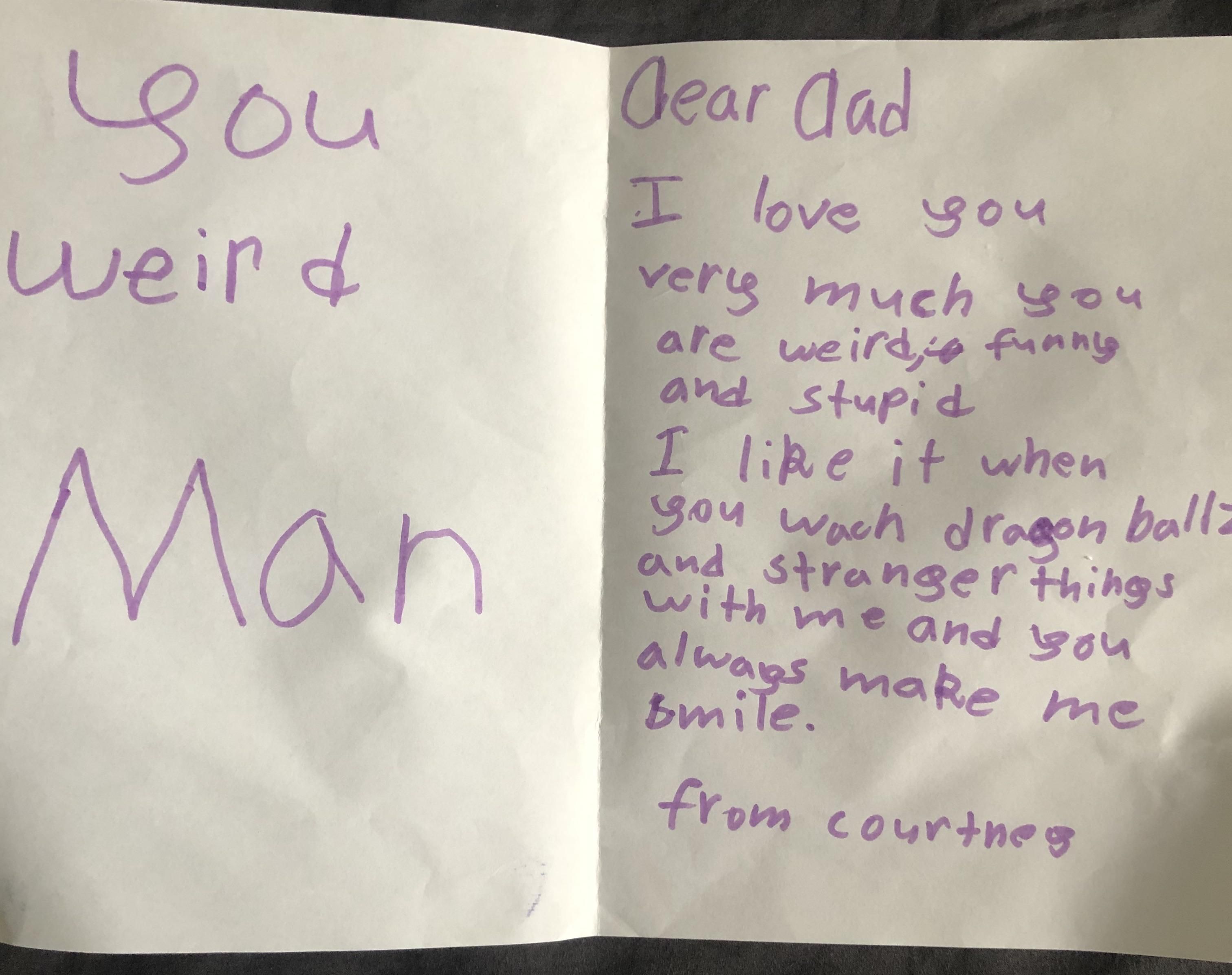 A letter from my daughter