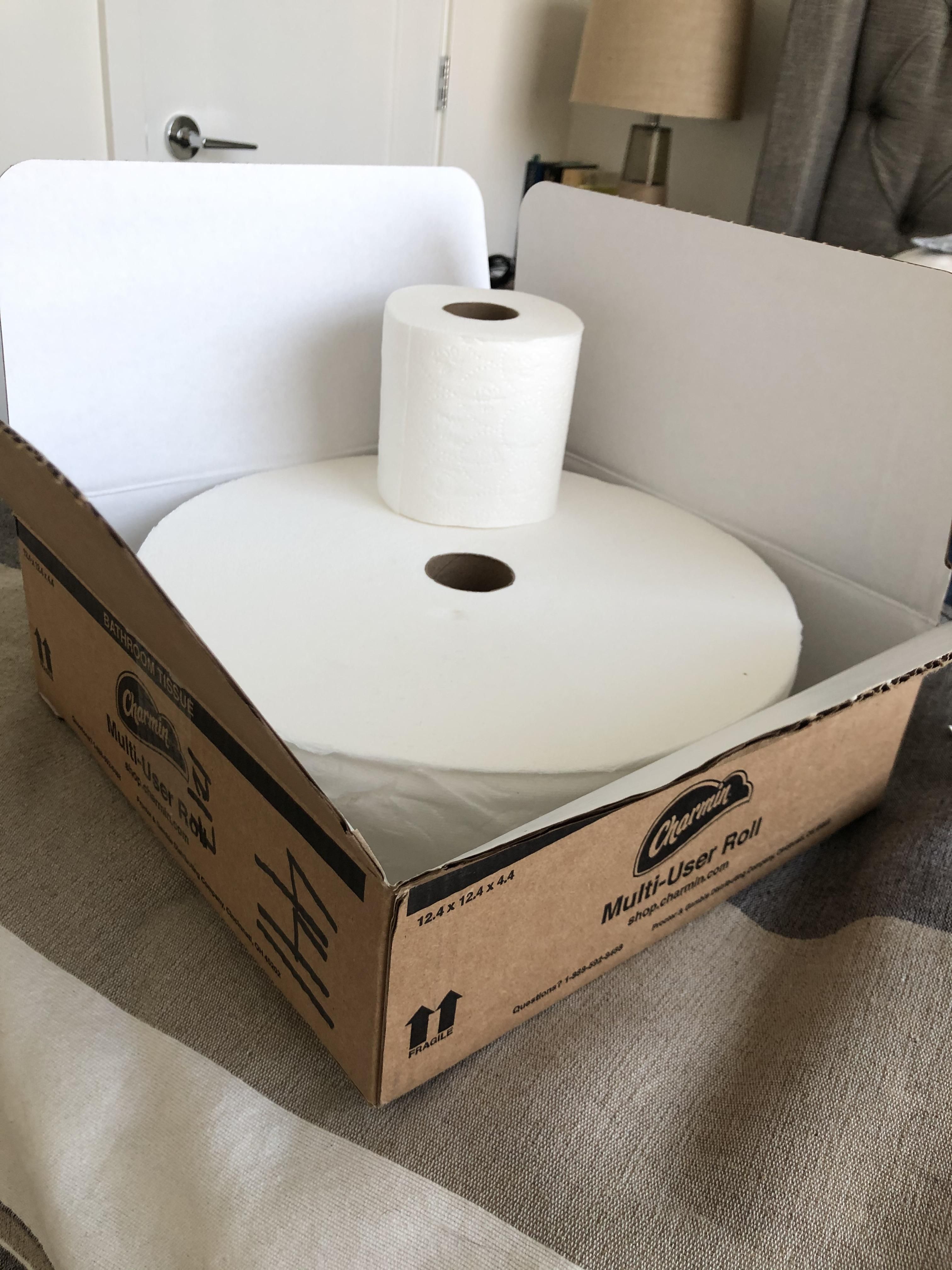 Got this big roll of toilet paper as a gag gift for Christmas. Whose laughing now!?