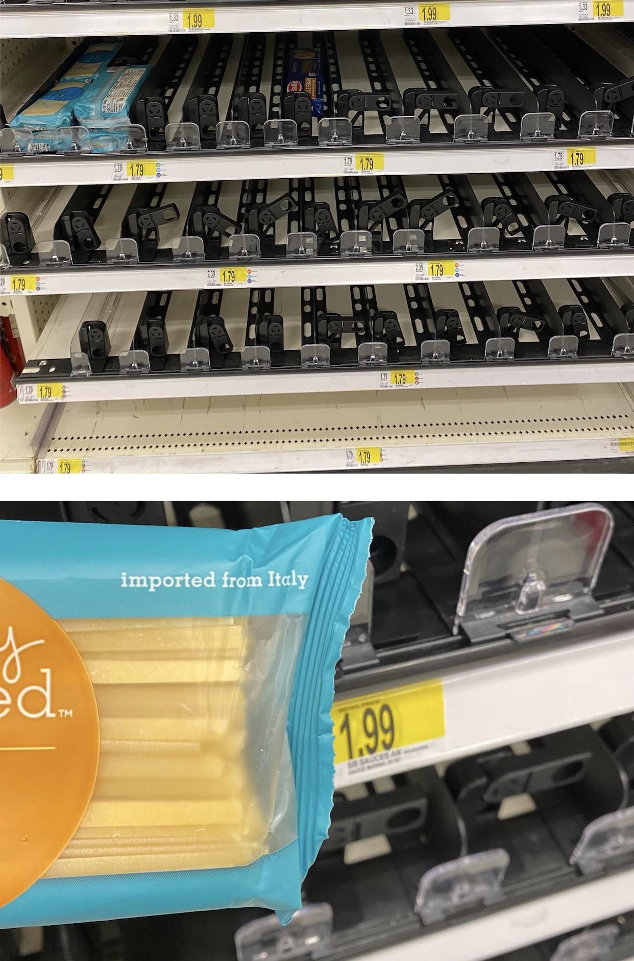 Everyone was panic buying spaghetti. I was wondering while only one brand was left